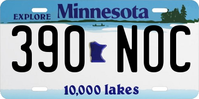 MN license plate 390NOC