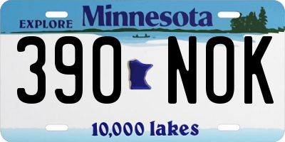 MN license plate 390NOK