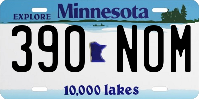 MN license plate 390NOM