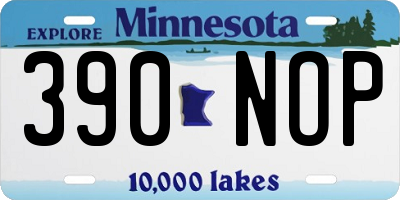MN license plate 390NOP