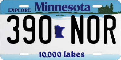 MN license plate 390NOR