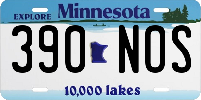MN license plate 390NOS