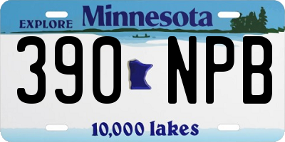 MN license plate 390NPB