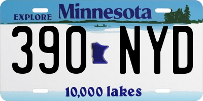 MN license plate 390NYD