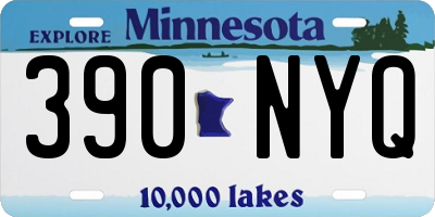 MN license plate 390NYQ