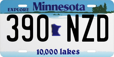 MN license plate 390NZD
