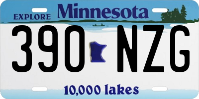 MN license plate 390NZG