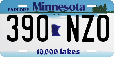 MN license plate 390NZO