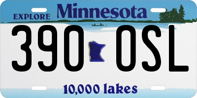 MN license plate 390OSL