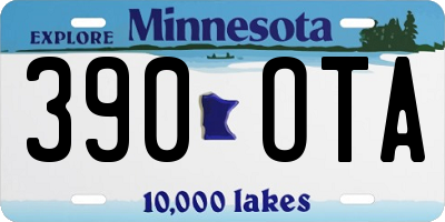 MN license plate 390OTA