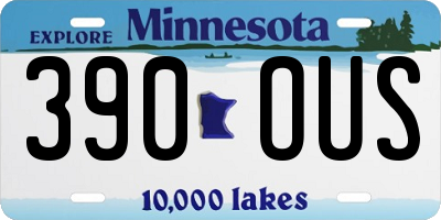 MN license plate 390OUS