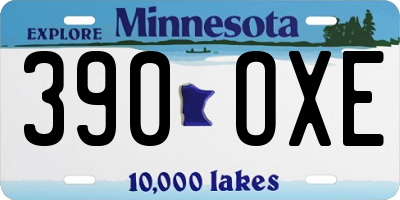 MN license plate 390OXE