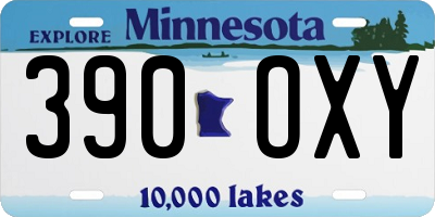 MN license plate 390OXY