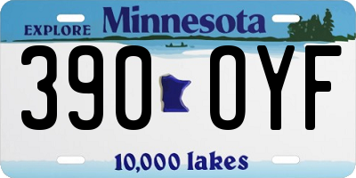 MN license plate 390OYF