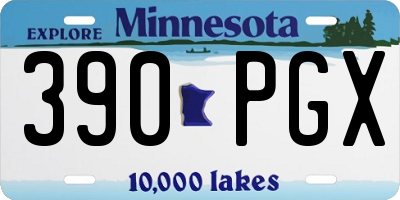 MN license plate 390PGX