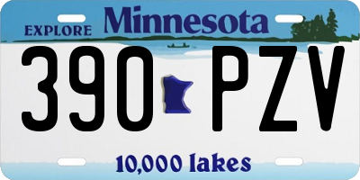 MN license plate 390PZV