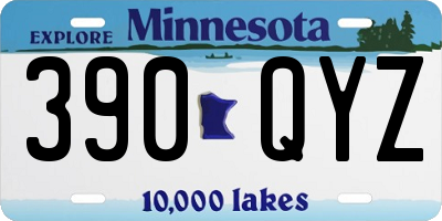 MN license plate 390QYZ