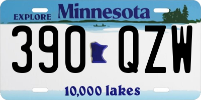 MN license plate 390QZW