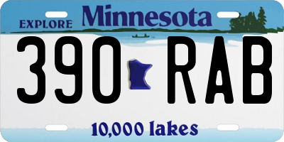 MN license plate 390RAB