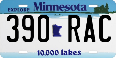 MN license plate 390RAC