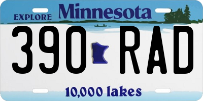 MN license plate 390RAD