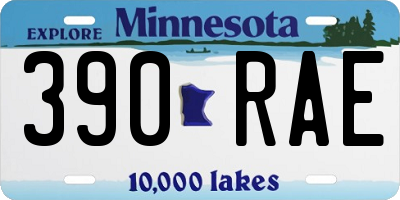 MN license plate 390RAE