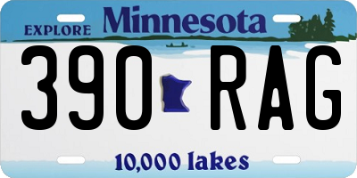 MN license plate 390RAG
