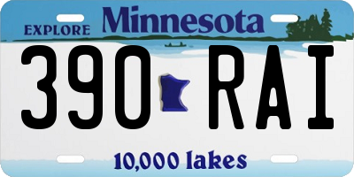 MN license plate 390RAI