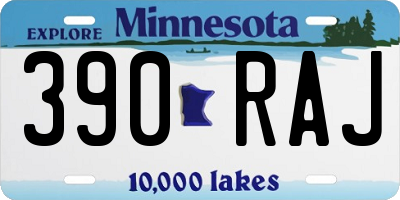 MN license plate 390RAJ