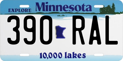MN license plate 390RAL