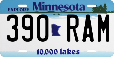 MN license plate 390RAM