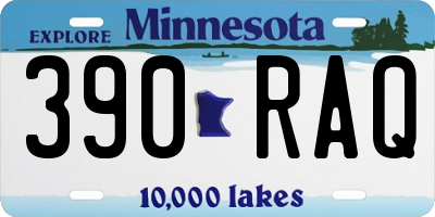 MN license plate 390RAQ