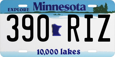 MN license plate 390RIZ