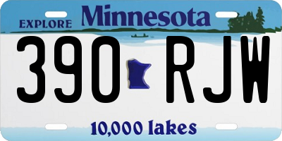 MN license plate 390RJW