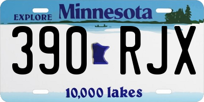 MN license plate 390RJX