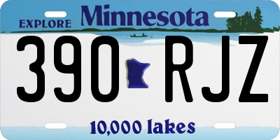 MN license plate 390RJZ