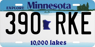 MN license plate 390RKE