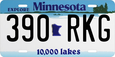 MN license plate 390RKG