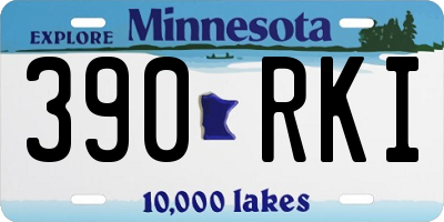 MN license plate 390RKI