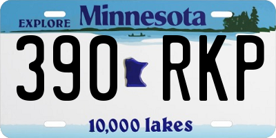 MN license plate 390RKP
