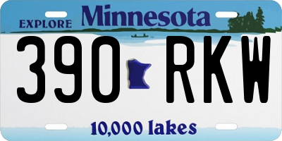MN license plate 390RKW