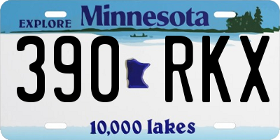 MN license plate 390RKX