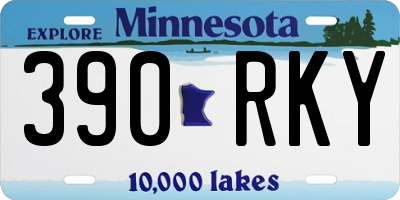 MN license plate 390RKY