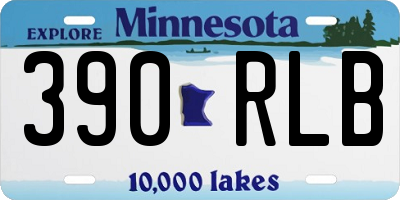 MN license plate 390RLB