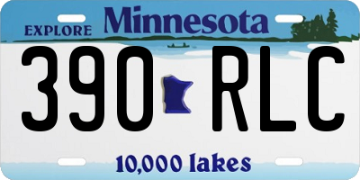 MN license plate 390RLC