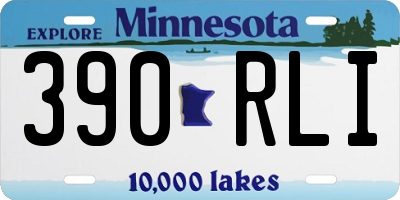 MN license plate 390RLI