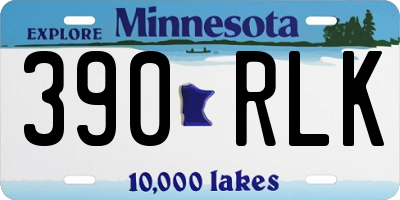 MN license plate 390RLK