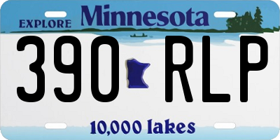 MN license plate 390RLP