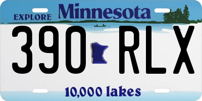 MN license plate 390RLX