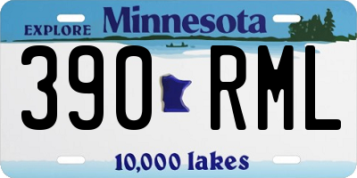 MN license plate 390RML